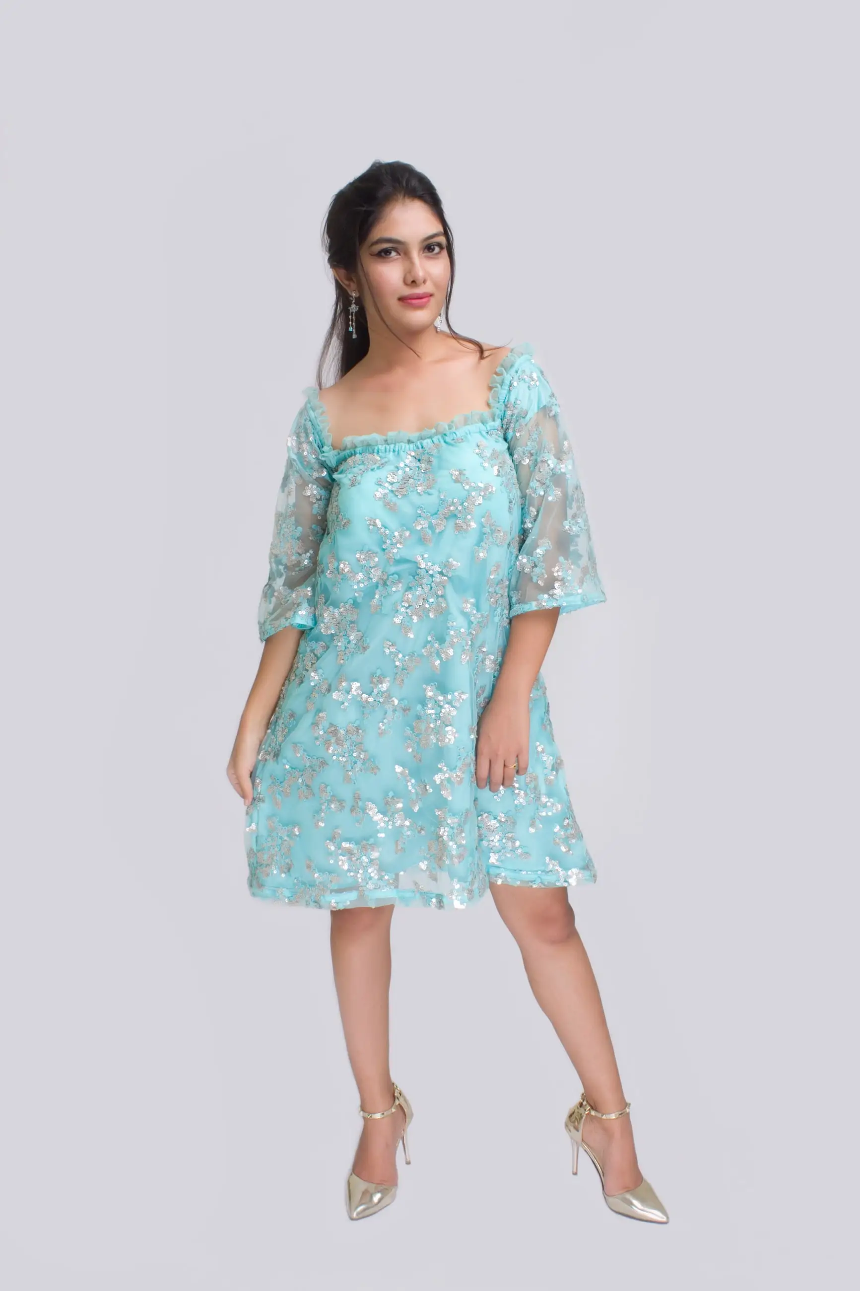 Aqua Chantilly Dress