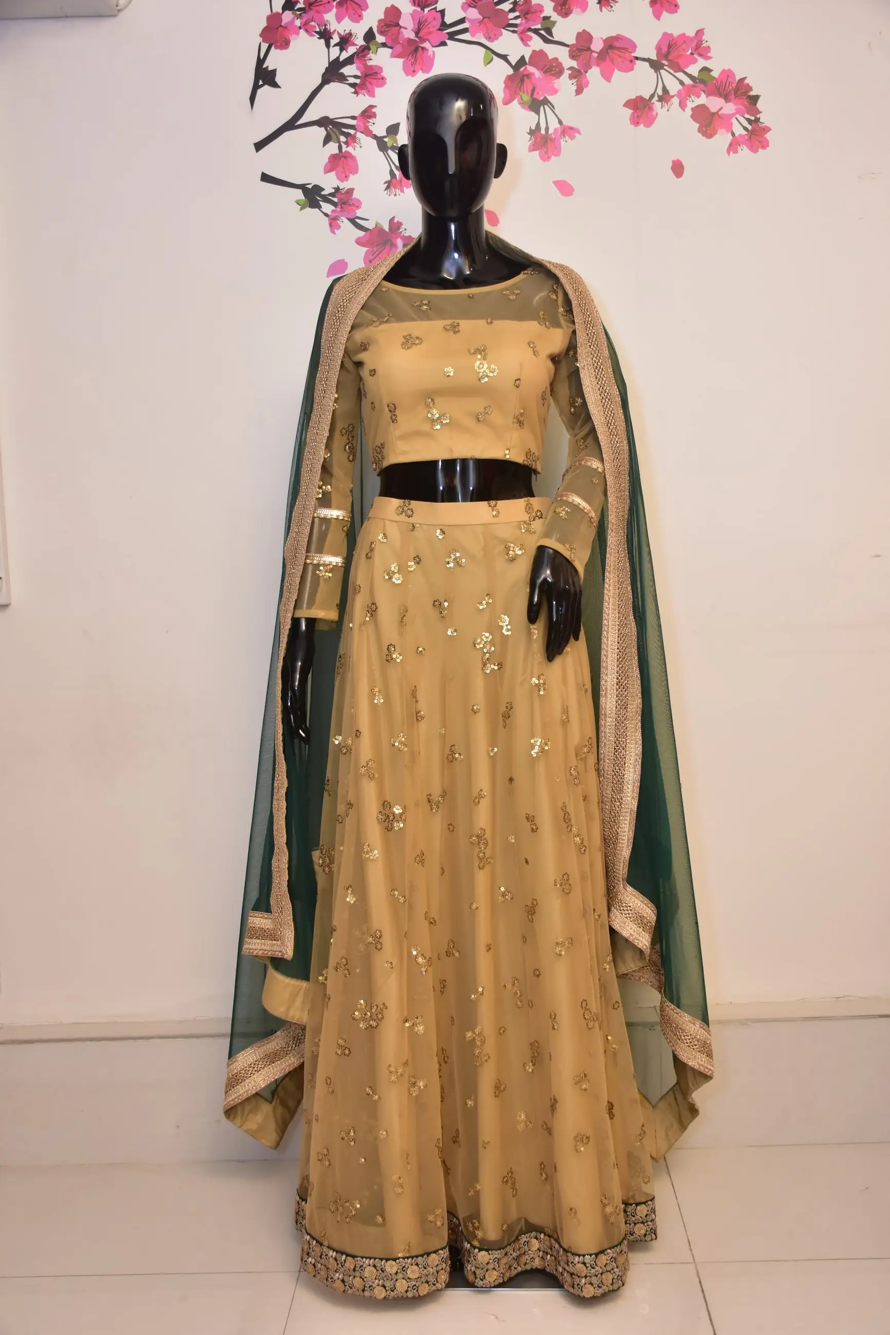 Gold Sequin Lehenga