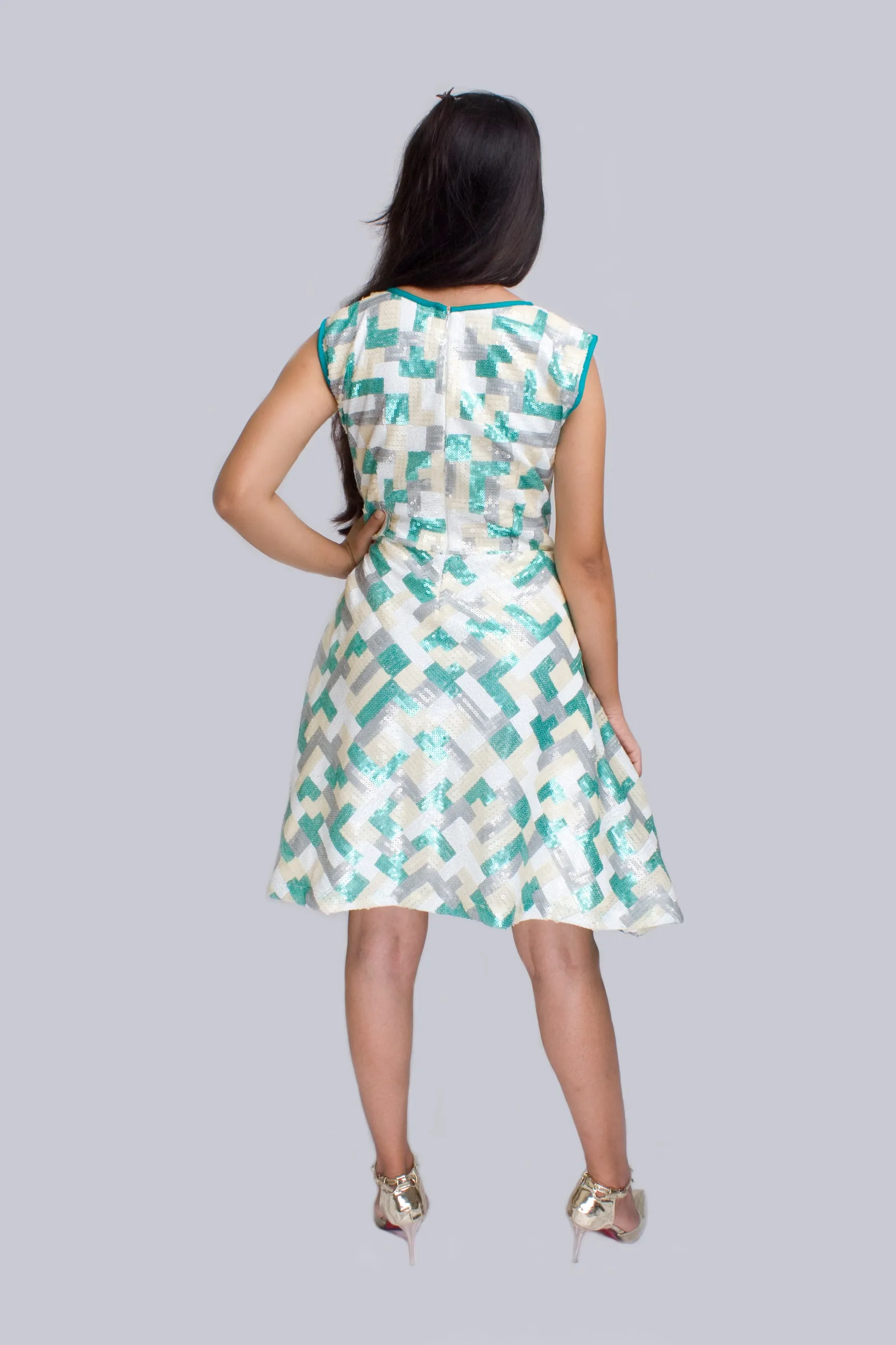 Mosaic Brocade Dress — view 2